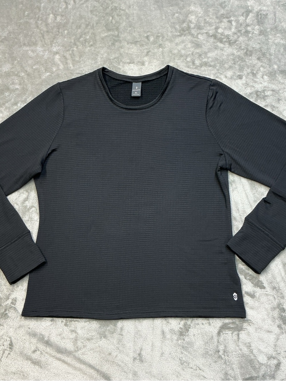 Free Country Force Grid Fleece Base Layer shirt womens XL long sleeve hiking blk